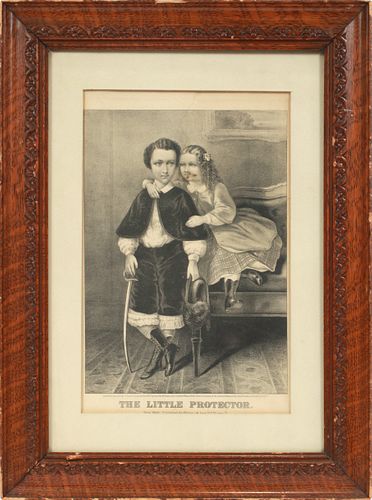 CURRIER & IVES, LITHOGRAPH, 1867 "LITTLE PROTECTOR" 13" X 8"