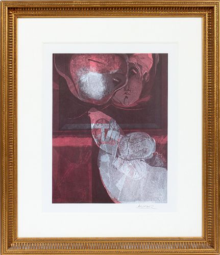 ALVAR SUNOL, OFFSET LITHOGRAPH, H 17", W 13", "WOMAN AND CHILD" 