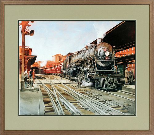 ANDY BUTTRAM LITHOGRAPH H 18" W 24" "THE GREAT NORTHERN EMPIRE  BUILDER" 