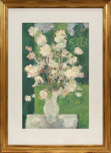 AFTER BERNARD CATHELIN (FRENCH, 1919-2004), REPRODUCTION PRINT, H 27", L 17", BOUQUET 