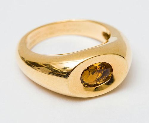 MAUBOUSSIN 18K GOLD AND CITRINE RING