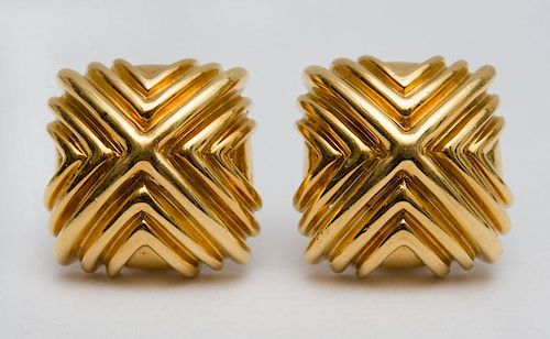 PAIR OF TIFFANY & CO. 18K GOLD EARCLIPS