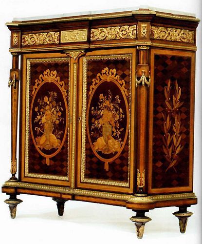 A French Ormolu Mahogany Marquetry & Parquetry