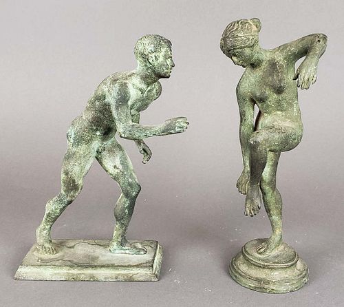 Pair of French Olympics Stone Figures
