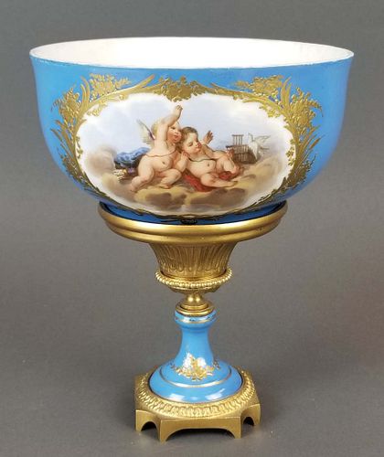 Sevres French Porcelain & Bronze Centerpiece