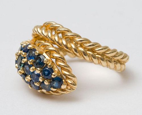 14K GOLD AND SAPPHIRE COCKTAIL RING