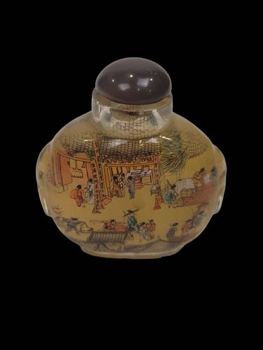 19th C. Hand Painted Inside, Chinese Snuff Bottle