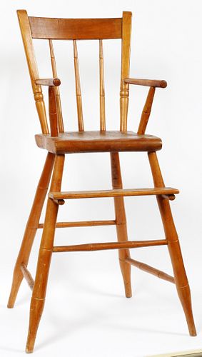 NOT HERE VOID FROM AUCTION AMERICAN PINE HIGHCHAIR, H 37" 