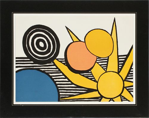 COLORPRINT 1970, H 20", W 28", "SUN WITH PLANETS" 