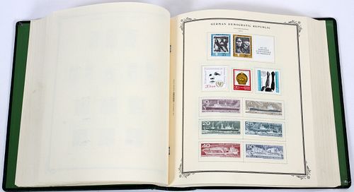 GERMAN DEMOCRATIC REPUBLIC, SPECIALTY SERIES, ALBUM STAMP COLLECTION, 1949-1977, (1) H 12" TO 15" APPROX SIZE. 