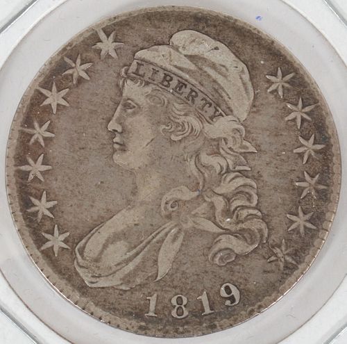 .50C LIBERTY CAPPED BUST  STERLING SILVER COIN, 1819 