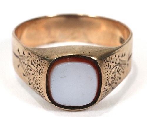 12KT GOLD RING, SIZE: 10.25, T.W. 7 GR 