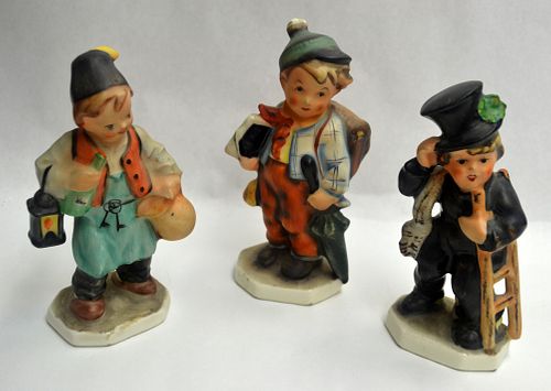BAVARIAN, WEST-GERMANY HAND PAINTED PORCELAIN FIGURINES AND MEDALLION, 5 PCS.