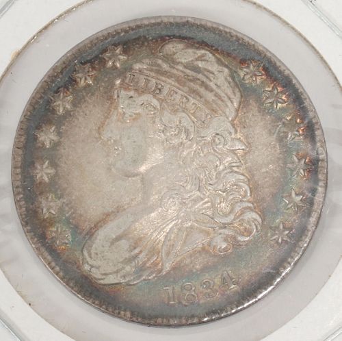 U.S. .50C LIBERTY CAPPED STERLING SILVER COIN GOOD EYE APPEAL, ALMOST MIRROR LIKE 1834 