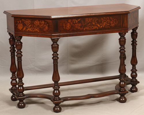 EDWARDIAN STYLE, MAHOGANY CONSOLE TABLE, H 32", W 22", L 46" 