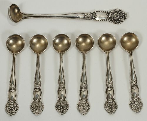 AMERICAN STERLING SALT SPOONS AND MASTER SPOON 7 