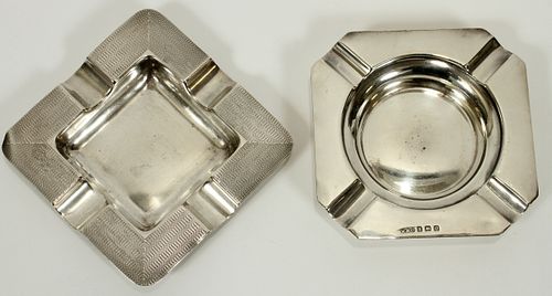 DEAKIN AND FRANCIS & WILMOTT MANUFACTURING CO. ENGLAND ART DECO STERLING ASH RECIEVERS C. 1920S 2 W 4.5" L 4" 4.08 TOZ 