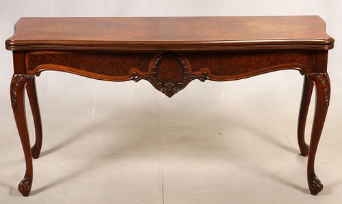 CHIPPENDALE STYLE WALNUT EXTENSOLE, CONDOLE - DINING TABLE H 30", L 60", D 20" 