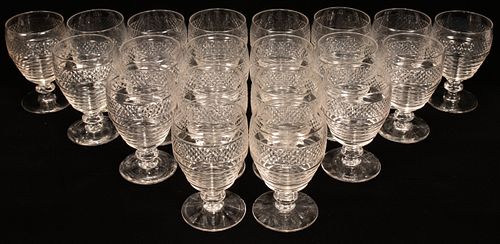 BRYCE CRYSTAL GOBLETS LOT OF 19, H 5.5" 