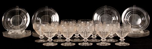 BRYCE CRYSTAL SHERBETS (12) AND PLATES (20) H 4" DIA 6" 