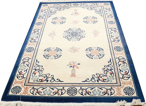 CHINESE HAND WOVEN WOOL CARPET, W 5'5" L 7'10" 