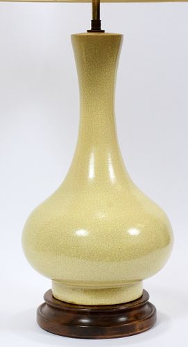 CHINESE POTTERY LAMP, H 34"