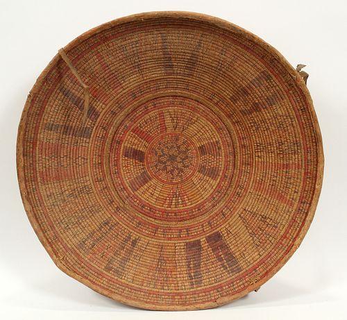 SOUTH AMERICAN, WOVEN REED BASKET, DIA 25" 