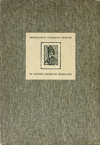 PHYSIOLOGUS THEOBALDI EPISCOPI DE NATURIS DUODECIM ANIMALIUM BOOK 1964 W 22" L 15" 