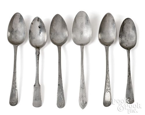 Pewter tablespoons, 18th/19th c.
