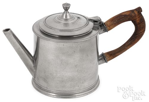 Rare Philadelphia pewter teapot, late 18th c.