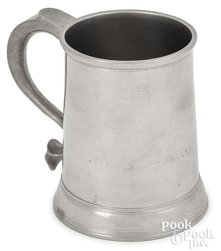 Boston pewter pint mug, attributed to John Skinner