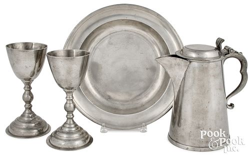 New York pewter communion service, ca. 1810