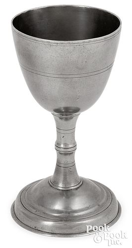 New York pewter chalice, attributed to Henry Will