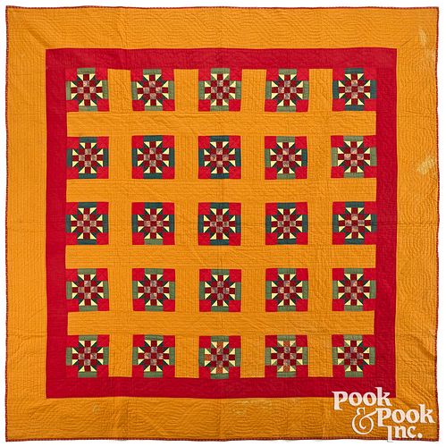 Pennsylvania patchwork block quilt, early 20th c.