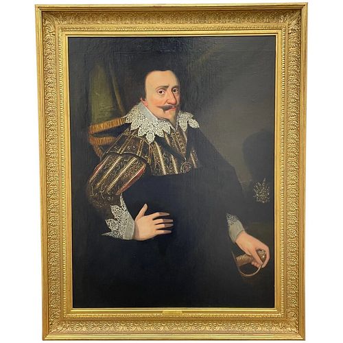 PORTRAIT OF KING JAMES 1ST ENGLAND OIL PAINTING