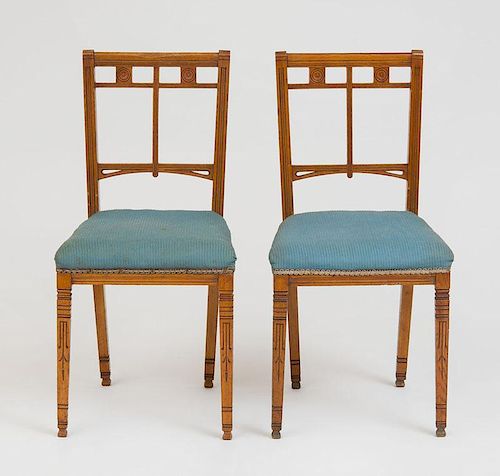 AESTHETIC MOVEMENT, PAIR OF SIDE CHAIRS