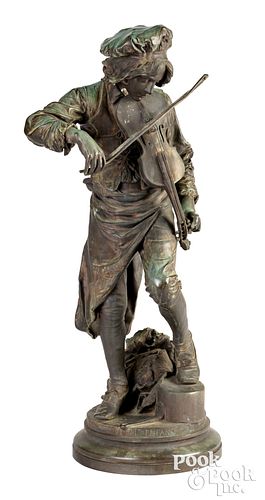 Adrien Gaudez patinated bronze Lulli Enfant