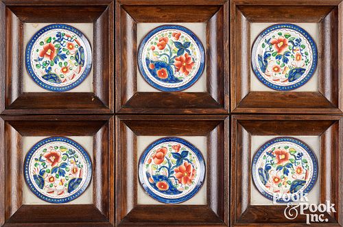 Six Gaudy Dutch cup or toddy plates