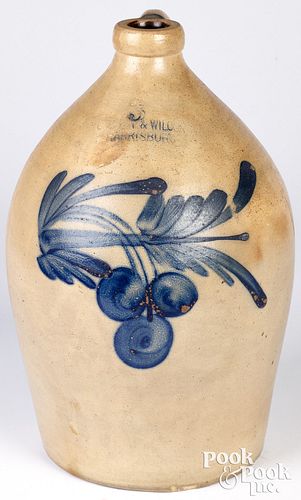 Pennsylvania three-gallon stoneware jug, 19th c.