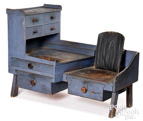 Painted cobbler's bench, 19th c.