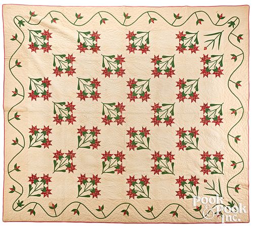 Lily pattern quilt, 19th c.