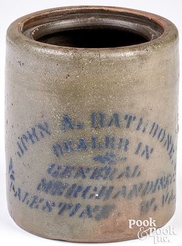 Pennsylvania stoneware wax sealer jar