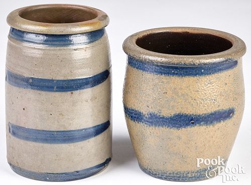 Two Western Pennsylvania stoneware jars, 19th c.
