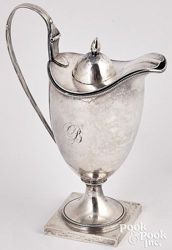 Philadelphia coin silver lidded creamer, ca. 1800