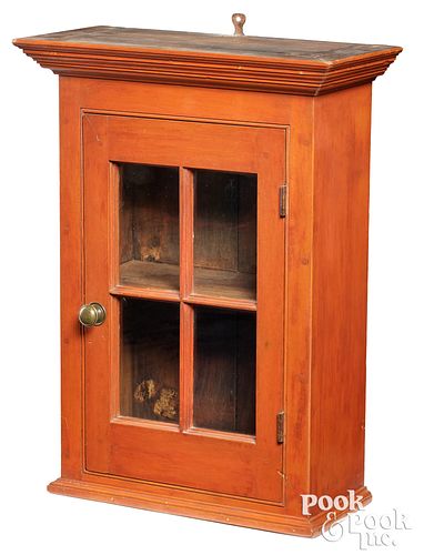 Small Pennsylvania stained hanging cupboard