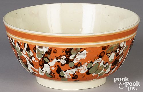 Mocha marbleized bowl, 19th c.