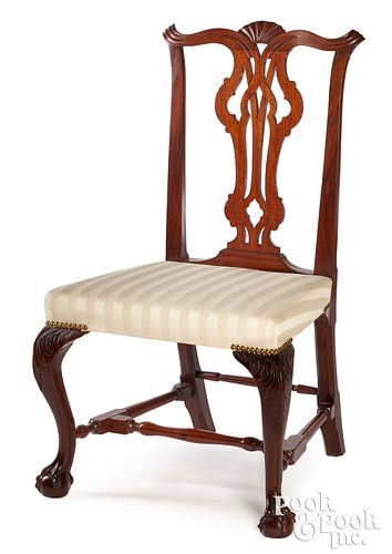 Massachusetts Chippendale mahogany dining chair