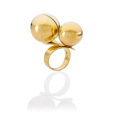 SPACE AGE GOLD BLINKING LIGHT RING, REMO SARACINI