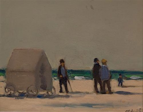 Frederick McDuff, (American, b. 1931), Figures on the Beach