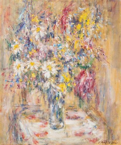 I. Maldo, (21st Century), Still Life of Flowers in Glass Vase, 2003